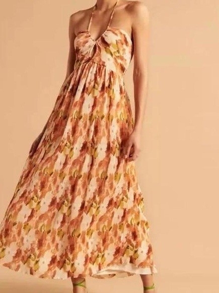 Nwt Abercrombie & Fitch Drama Halter Maxi Dress